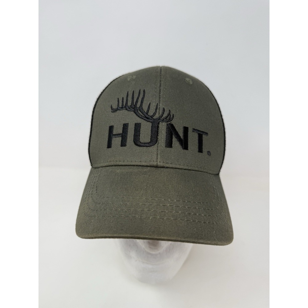 RepYourWild Hunt. Elk Antlers Hat Cap Snap Back Olive Green ECU‎